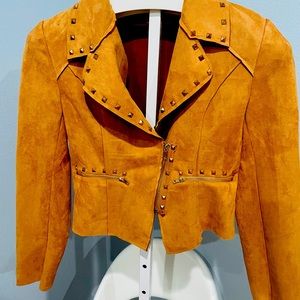 Suede Studded Moto jacket